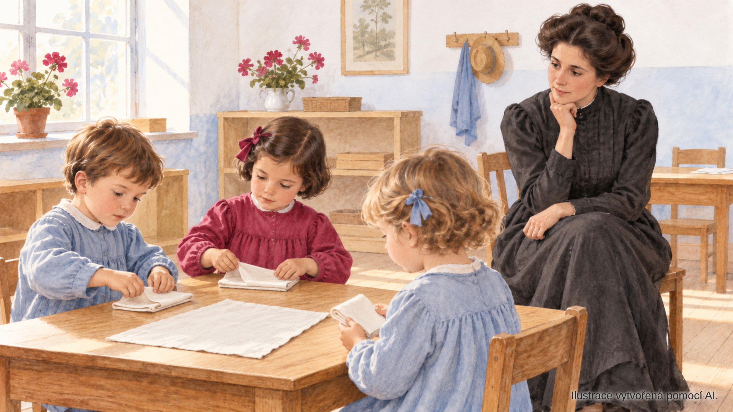 Ilustrace k článku „Maria Montessori: pedagogika, která začala pozorováním dětí“